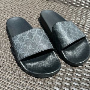 COPY- MEN'S GG SLIDE SANDAL BLACK CANVAS